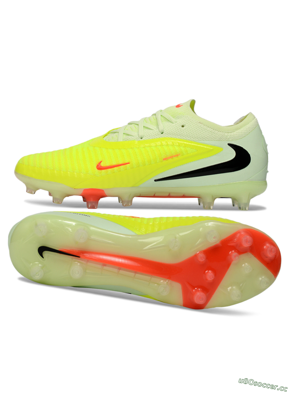 Men's Nike Phantom 6 Elite Low FG Firm Ground Low-Tops Football Boots - Yellow/Neon Yellow/Coral Orange 1