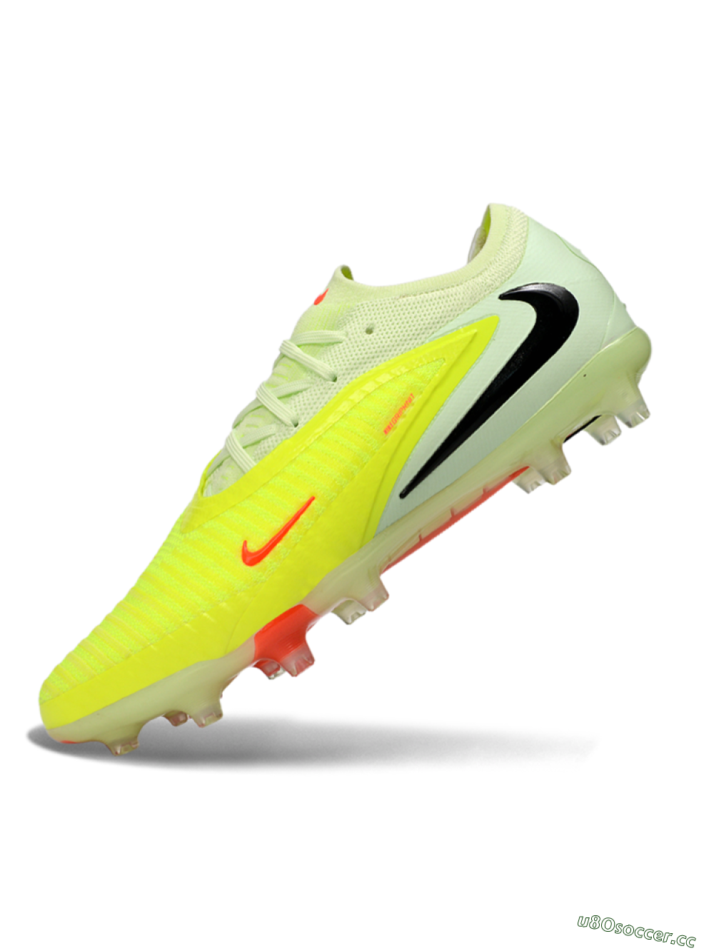 Men's Nike Phantom 6 Elite Low FG Firm Ground Low-Tops Football Boots - Yellow/Neon Yellow/Coral Orange 5