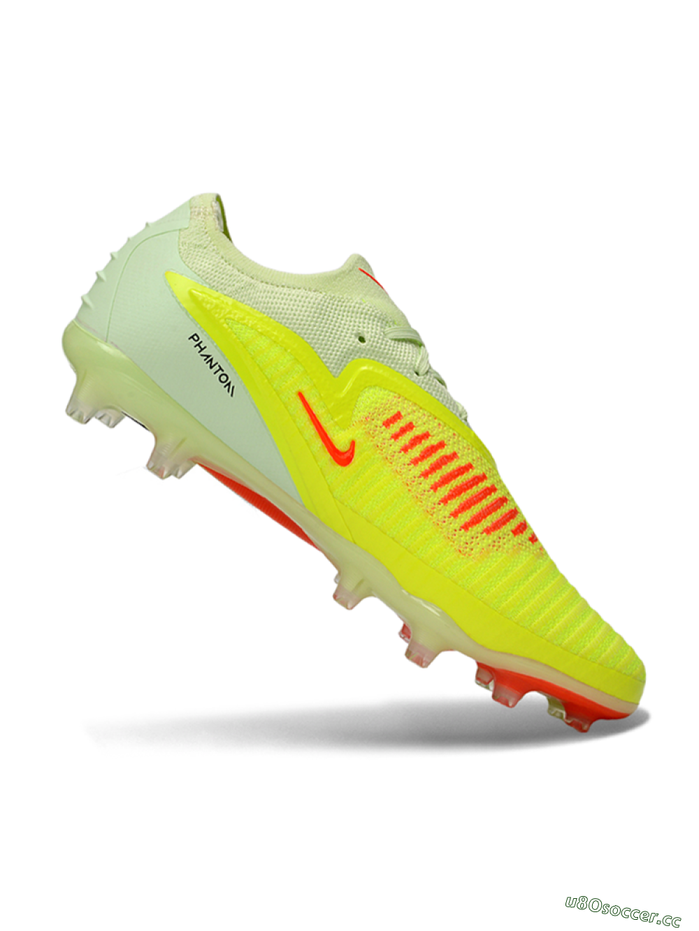Men's Nike Phantom 6 Elite Low FG Firm Ground Low-Tops Football Boots - Yellow/Neon Yellow/Coral Orange 4