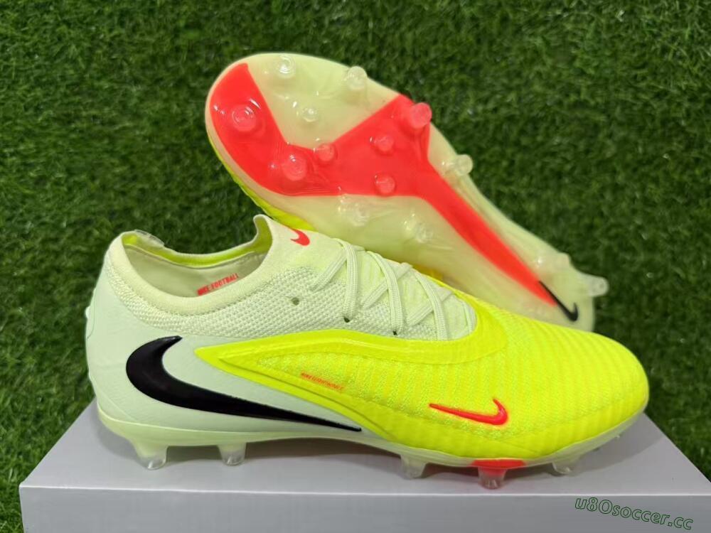Men's Nike Phantom 6 Elite Low FG Firm Ground Low-Tops Football Boots - Yellow/Neon Yellow/Coral Orange