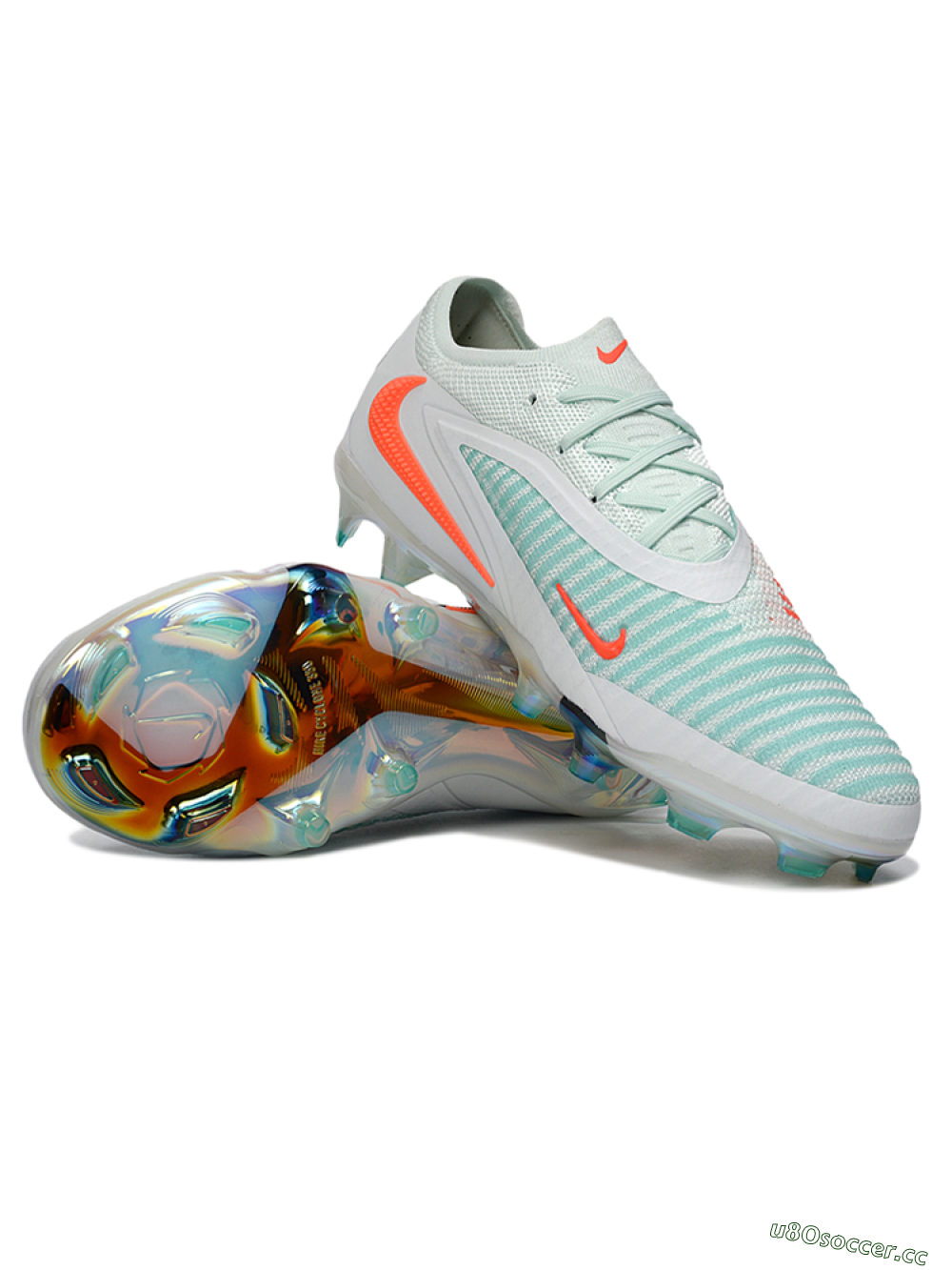Unisex Nike Phantom 6 Elite Low FG Firm Ground Low-Tops Football Boots - Mint/Coral Glow/White Pearl 3