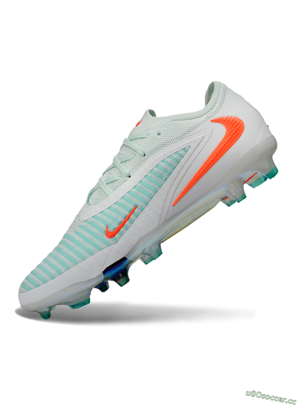 Unisex Nike Phantom 6 Elite Low FG Firm Ground Low-Tops Football Boots - Mint/Coral Glow/White Pearl 5