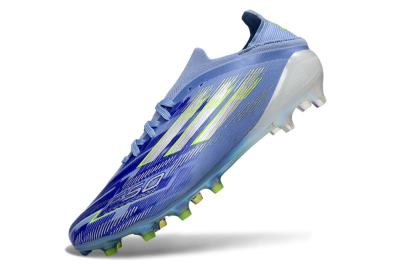 Men's Adidas F50 Elite FG Firm Ground Low-Tops Football Boots - Blue/Electric Green/Silver