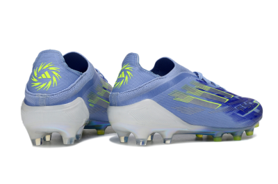 Men's Adidas F50 Elite FG Firm Ground Low-Tops Football Boots - Blue/Electric Green/Silver