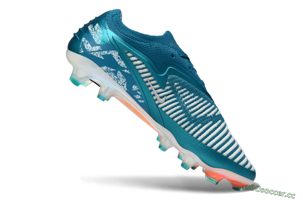 Men's Nike Phantom 6 Elite Low FG Firm Ground Low-Tops Football Boots - Teal/Ocean Blue/White 4