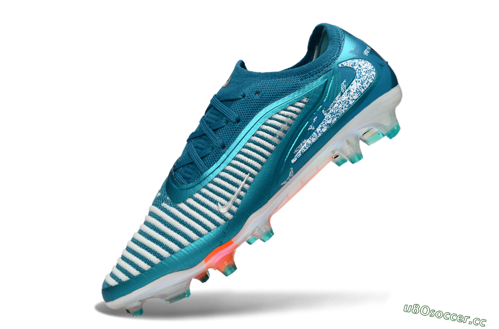 Men's Nike Phantom 6 Elite Low FG Firm Ground Low-Tops Football Boots - Teal/Ocean Blue/White 5