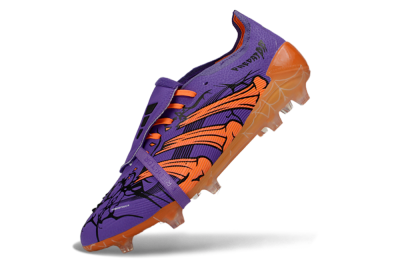 Unisex UFL x Adidas Predator 25 Elite Fold-Over Tongue FG Firm Ground Low-Tops Football Boots - Purple/Burnt Orange/Spider Black