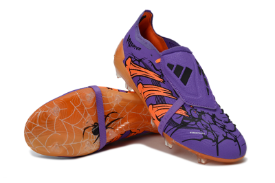 Unisex UFL x Adidas Predator 25 Elite Fold-Over Tongue FG Firm Ground Low-Tops Football Boots - Purple/Burnt Orange/Spider Black