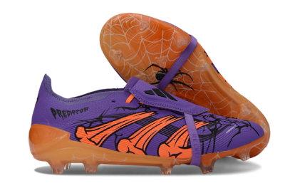 Unisex UFL x Adidas Predator 25 Elite Fold-Over Tongue FG Firm Ground Low-Tops Football Boots - Purple/Burnt Orange/Spider Black