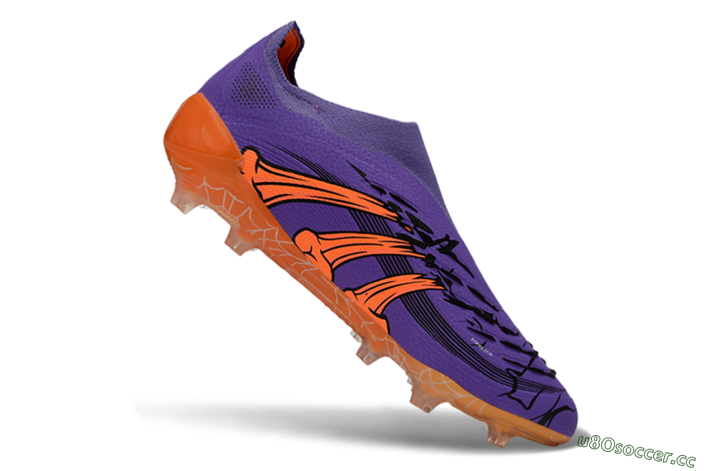 Unisex UFL x Adidas Predator 25 Elite FG Firm Ground Low-Tops Football Boots - Purple/Vibrant Orange/Deep Purple 4