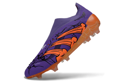 Unisex UFL x Adidas Predator 25 Elite FG Firm Ground Low-Tops Football Boots - Purple/Vibrant Orange/Deep Purple