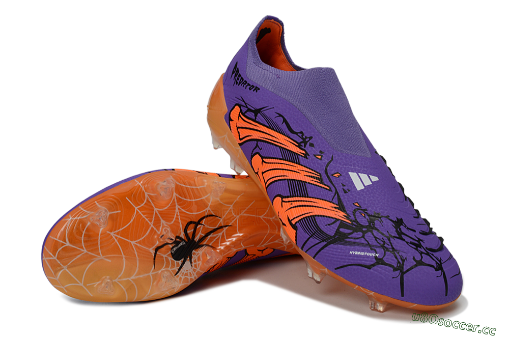 Unisex UFL x Adidas Predator 25 Elite FG Firm Ground Low-Tops Football Boots - Purple/Vibrant Orange/Deep Purple 3