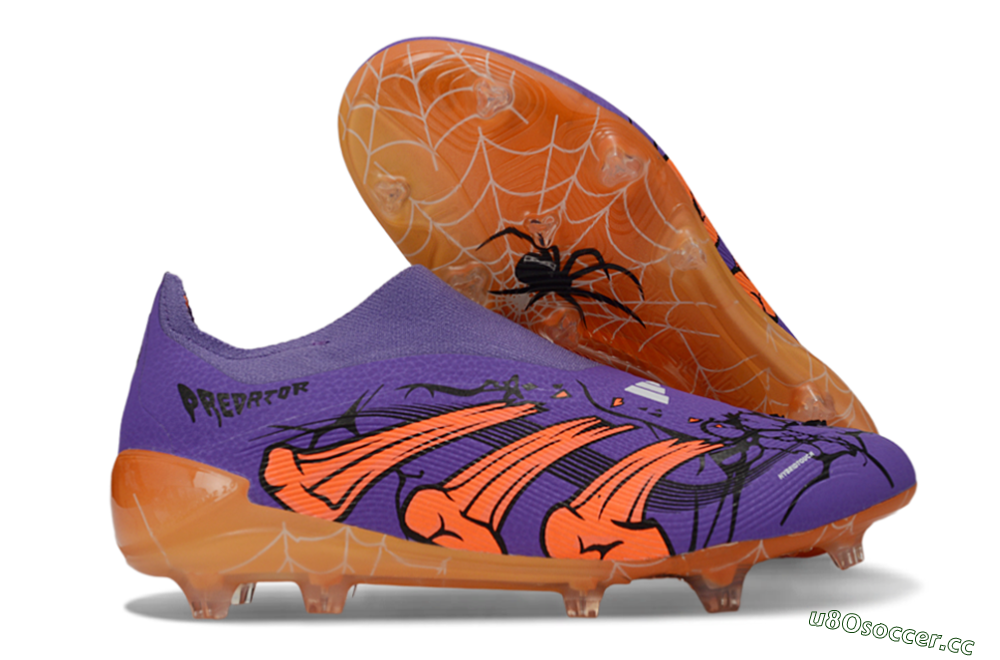 Unisex UFL x Adidas Predator 25 Elite FG Firm Ground Low-Tops Football Boots - Purple/Vibrant Orange/Deep Purple 2