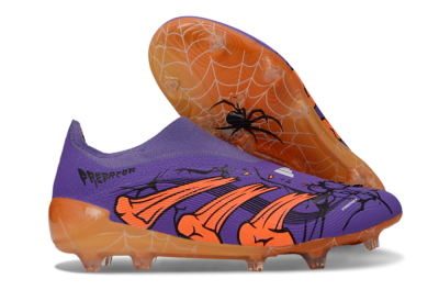 Unisex UFL x Adidas Predator 25 Elite FG Firm Ground Low-Tops Football Boots - Purple/Vibrant Orange/Deep Purple
