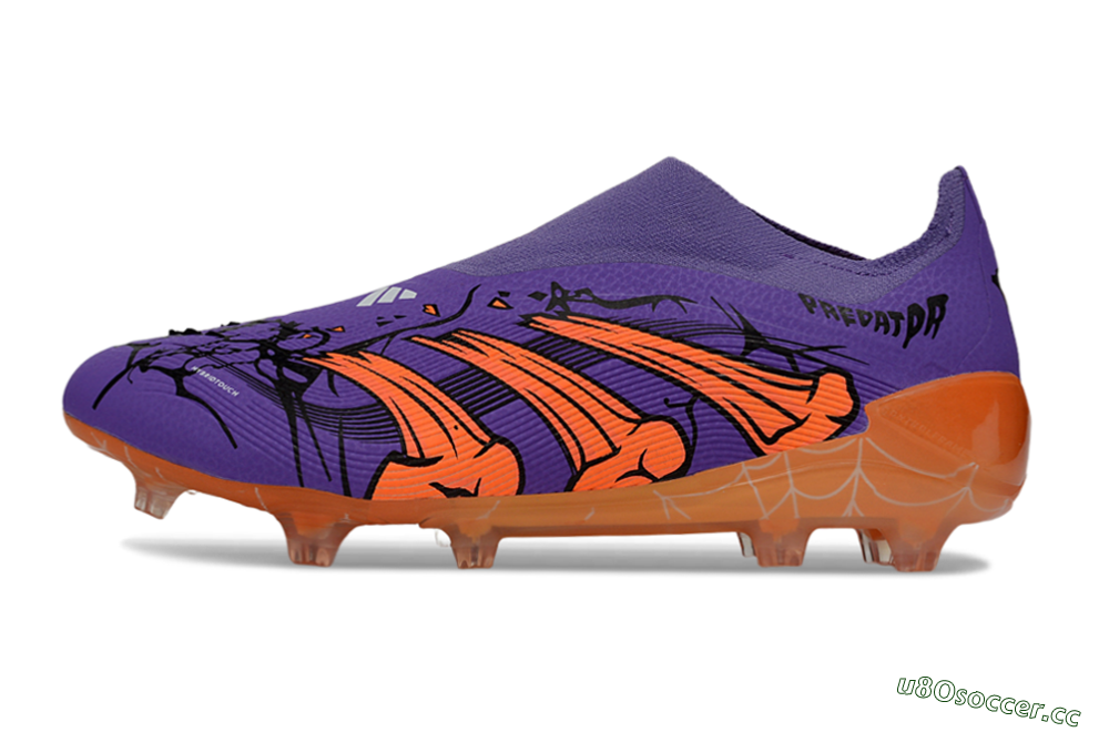 Unisex UFL x Adidas Predator 25 Elite FG Firm Ground Low-Tops Football Boots - Purple/Vibrant Orange/Deep Purple 0