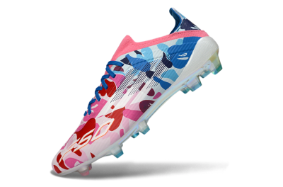 Unisex Adidas F50 Elite FG Firm Ground Low-Tops Football Boots - Pink/Blue Camo/Pink Splash