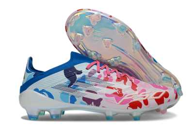 Unisex Adidas F50 Elite FG Firm Ground Low-Tops Football Boots - Pink/Blue Camo/Pink Splash
