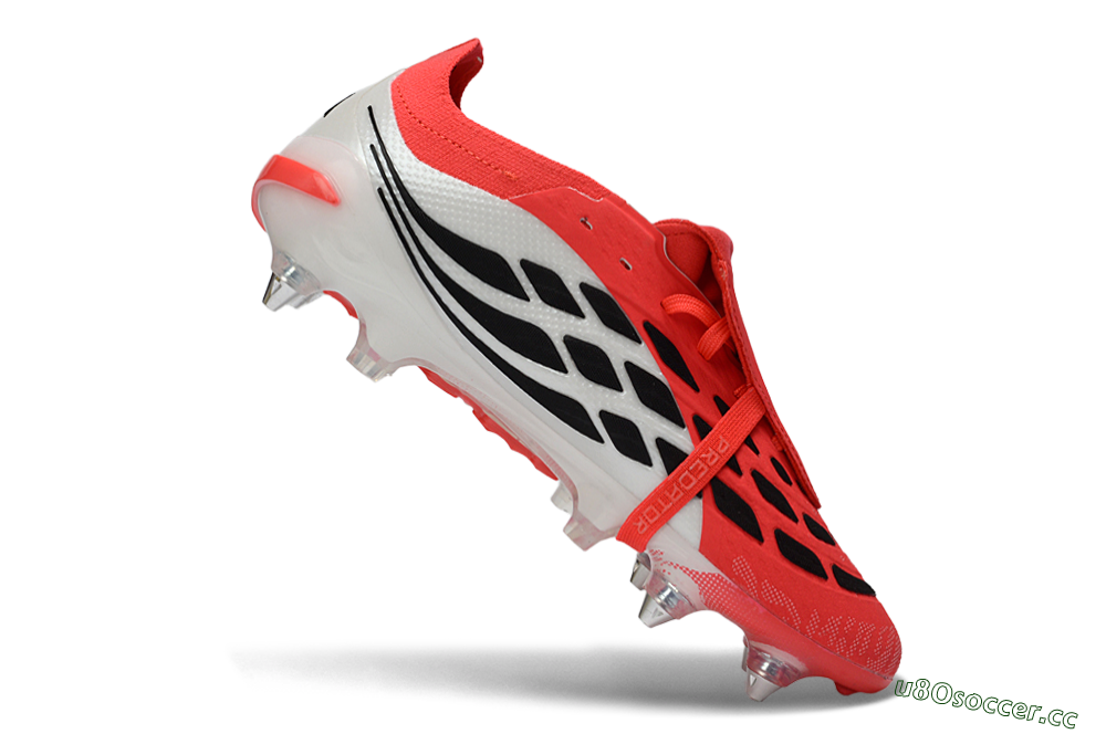 Men's Adidas Predator 26 Elite Fold-Over Tongue SG Soft Ground Low-Tops Football Boots - Red/Bright Red/Black 4
