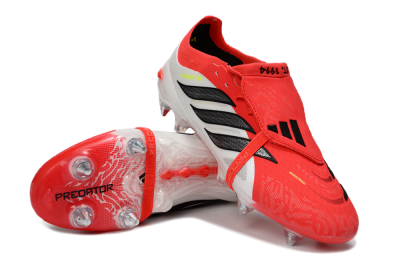 Men's Adidas Predator 26 Elite Fold-Over Tongue SG Soft Ground Low-Tops Football Boots - Red/Bright Red/Black