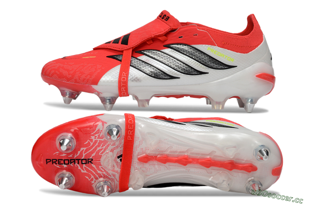 Men's Adidas Predator 26 Elite Fold-Over Tongue SG Soft Ground Low-Tops Football Boots - Red/Bright Red/Black 1