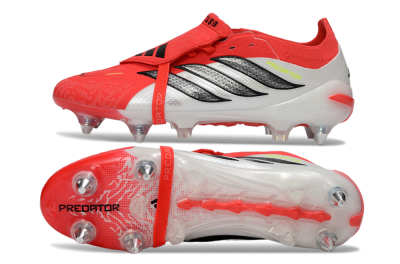 Men's Adidas Predator 26 Elite Fold-Over Tongue SG Soft Ground Low-Tops Football Boots - Red/Bright Red/Black
