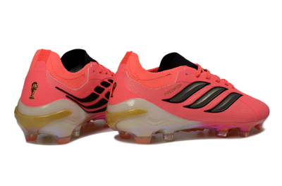 Men's Adidas Predator 26 Elite FG Firm Ground Low-Tops Football Boots - Pink/Neon Pink/Golden Accents