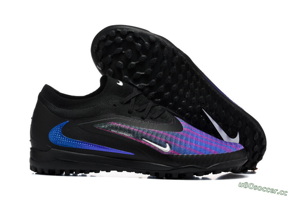 Men's Nike Phantom 6 Elite Low TF Artificial Turf Low-Tops Football Shoes - Black/Royal Blue/Magenta 2
