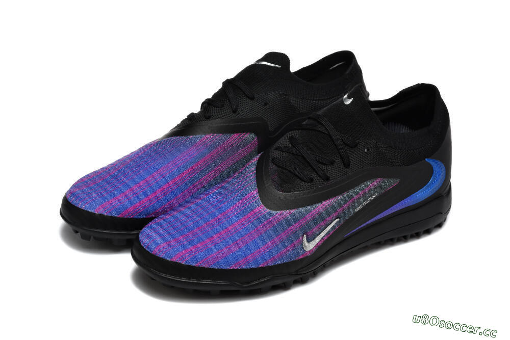 Men's Nike Phantom 6 Elite Low TF Artificial Turf Low-Tops Football Shoes - Black/Royal Blue/Magenta 5