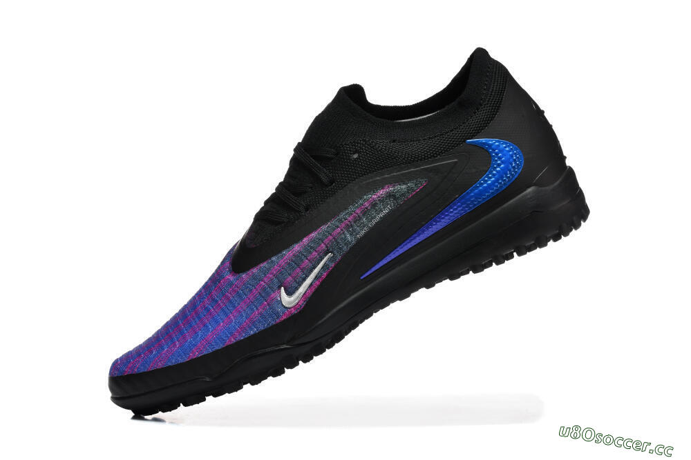 Men's Nike Phantom 6 Elite Low TF Artificial Turf Low-Tops Football Shoes - Black/Royal Blue/Magenta 8
