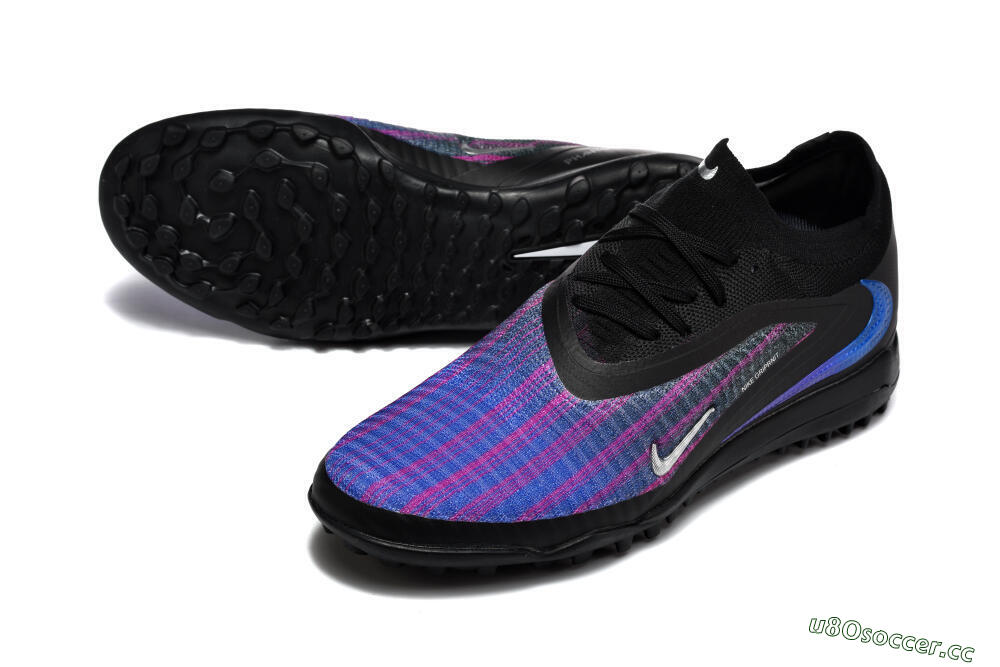 Men's Nike Phantom 6 Elite Low TF Artificial Turf Low-Tops Football Shoes - Black/Royal Blue/Magenta 3