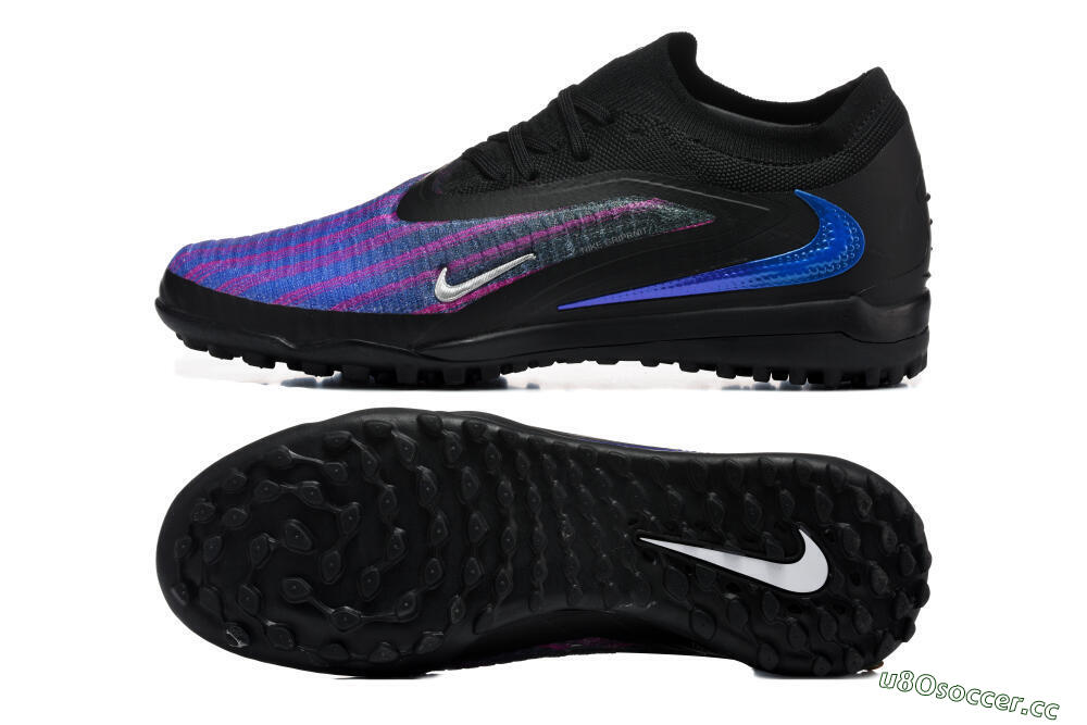 Men's Nike Phantom 6 Elite Low TF Artificial Turf Low-Tops Football Shoes - Black/Royal Blue/Magenta 1