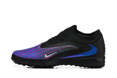 Men's Nike Phantom 6 Elite Low TF Artificial Turf Low-Tops Football Shoes - Black/Royal Blue/Magenta