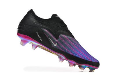 Men's Nike Phantom 6 Elite Low FG Firm Ground Low-Tops Football Boots - Black/Vibrant Purple/Metallic Blue