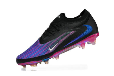 Men's Nike Phantom 6 Elite Low FG Firm Ground Low-Tops Football Boots - Black/Vibrant Purple/Metallic Blue