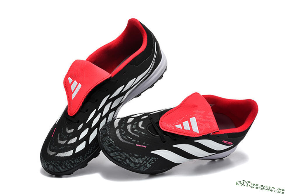 Men's Adidas Predator 26 Elite Fold-Over Tongue TF Artificial Turf Low-Tops Football Shoes - Black/Electric Pink/White 6