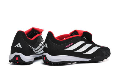 Men's Adidas Predator 26 Elite Fold-Over Tongue TF Artificial Turf Low-Tops Football Shoes - Black/Electric Pink/White