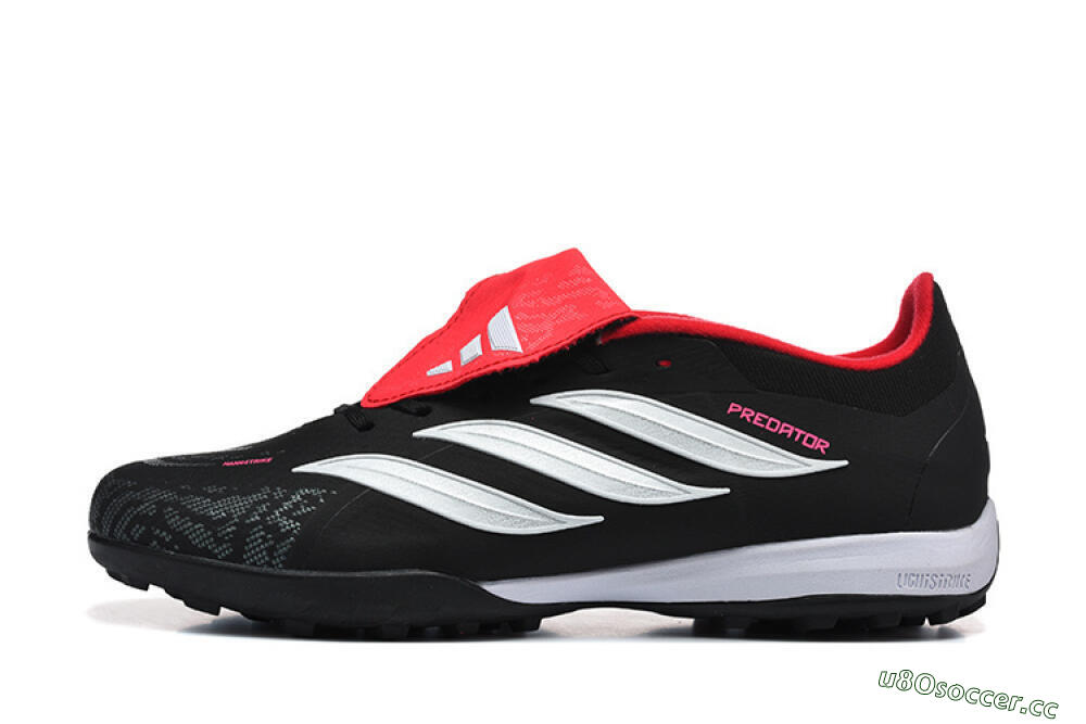 Men's Adidas Predator 26 Elite Fold-Over Tongue TF Artificial Turf Low-Tops Football Shoes - Black/Electric Pink/White 0