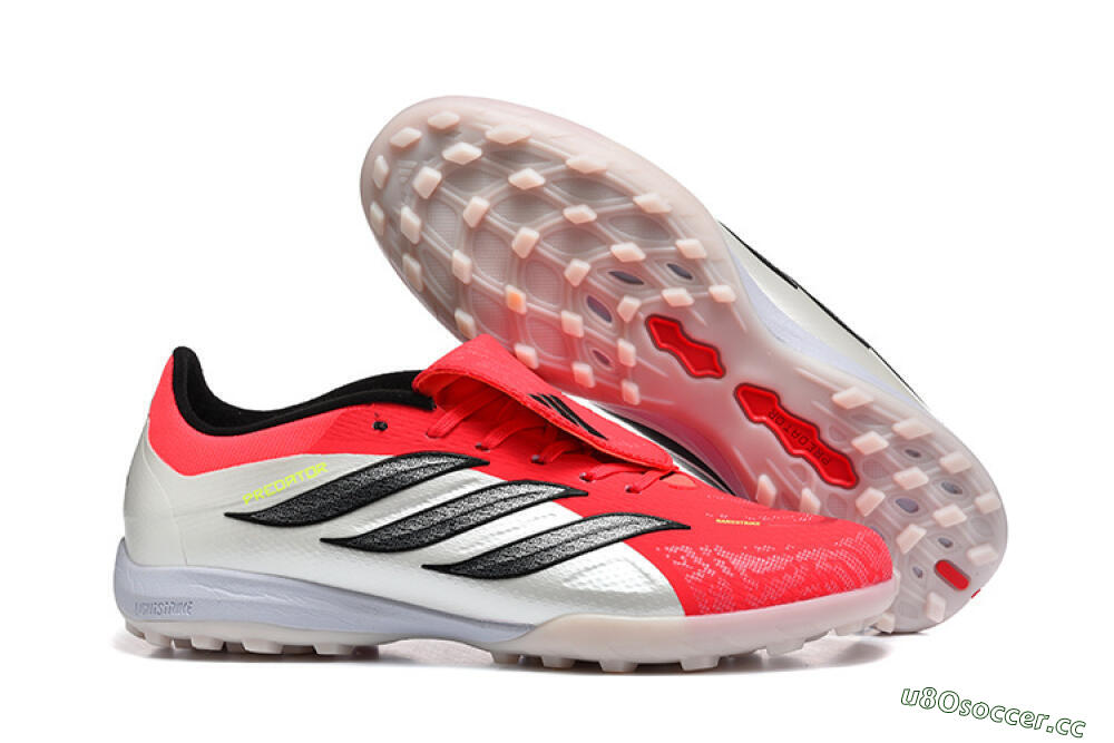Men's Adidas Predator 26 Elite Fold-Over Tongue TF Artificial Turf Low-Tops Football Shoes - Red/Electric Red/Black 2
