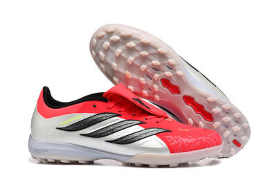 Men's Adidas Predator 26 Elite Fold-Over Tongue TF Artificial Turf Low-Tops Football Shoes - Red/Electric Red/Black