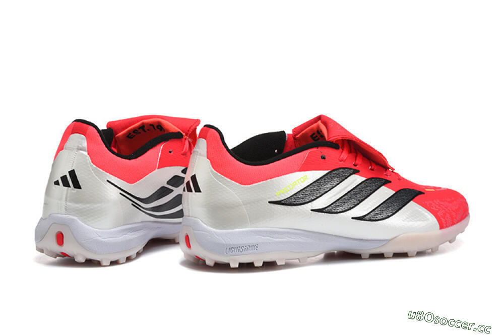 Men's Adidas Predator 26 Elite Fold-Over Tongue TF Artificial Turf Low-Tops Football Shoes - Red/Electric Red/Black 9