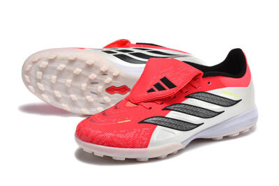 Men's Adidas Predator 26 Elite Fold-Over Tongue TF Artificial Turf Low-Tops Football Shoes - Red/Electric Red/Black