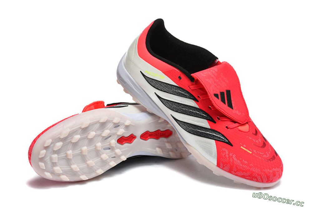 Men's Adidas Predator 26 Elite Fold-Over Tongue TF Artificial Turf Low-Tops Football Shoes - Red/Electric Red/Black 4