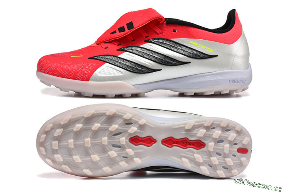 Men's Adidas Predator 26 Elite Fold-Over Tongue TF Artificial Turf Low-Tops Football Shoes - Red/Electric Red/Black 1