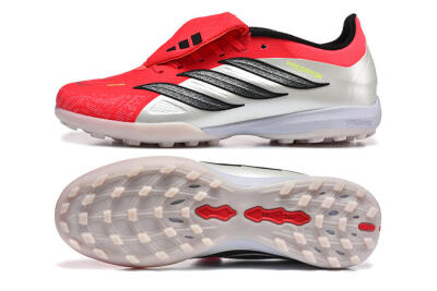 Men's Adidas Predator 26 Elite Fold-Over Tongue TF Artificial Turf Low-Tops Football Shoes - Red/Electric Red/Black