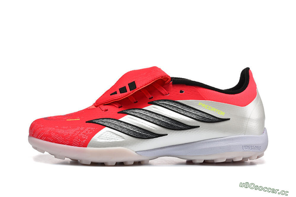 Men's Adidas Predator 26 Elite Fold-Over Tongue TF Artificial Turf Low-Tops Football Shoes - Red/Electric Red/Black 0