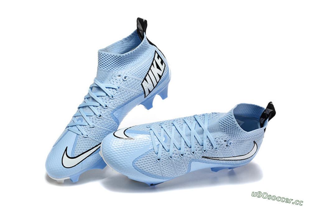 Men's Nike Magista Obra FG Firm Ground High-Tops Football Boots - Blue/Sky Blue/White 6