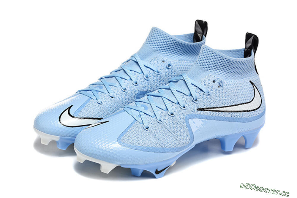Men's Nike Magista Obra FG Firm Ground High-Tops Football Boots - Blue/Sky Blue/White 5