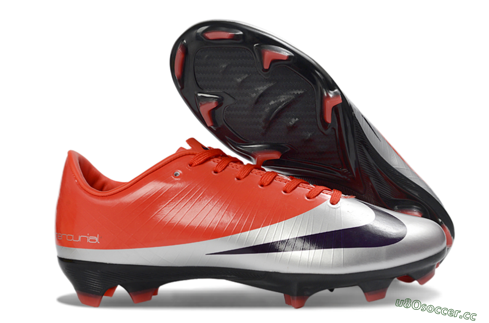 Unisex Nike Air Zoom Mercurial Vapor Superfly 1 CR7 2026 World Cup FG Firm Ground Low-Tops Football Boots - Orange/Dynamic Sunset/Metallic Silver 2