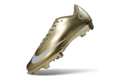 Men's Nike Air Zoom Mercurial Vapor Superfly 1 CR7 2026 World Cup FG Firm Ground Low-Tops Football Boots - Gold/Metallic Gold/White