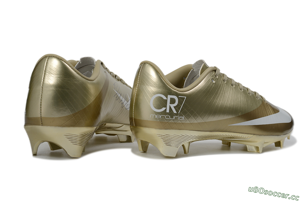Men's Nike Air Zoom Mercurial Vapor Superfly 1 CR7 2026 World Cup FG Firm Ground Low-Tops Football Boots - Gold/Metallic Gold/White 6